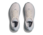 Top-down view of pair of HOKA Clifton 10 women's shoes in Grout Mineral Blue colorway