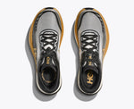 Hoka Cielo X1 running shoes in frost gray with orange lava accents, top view