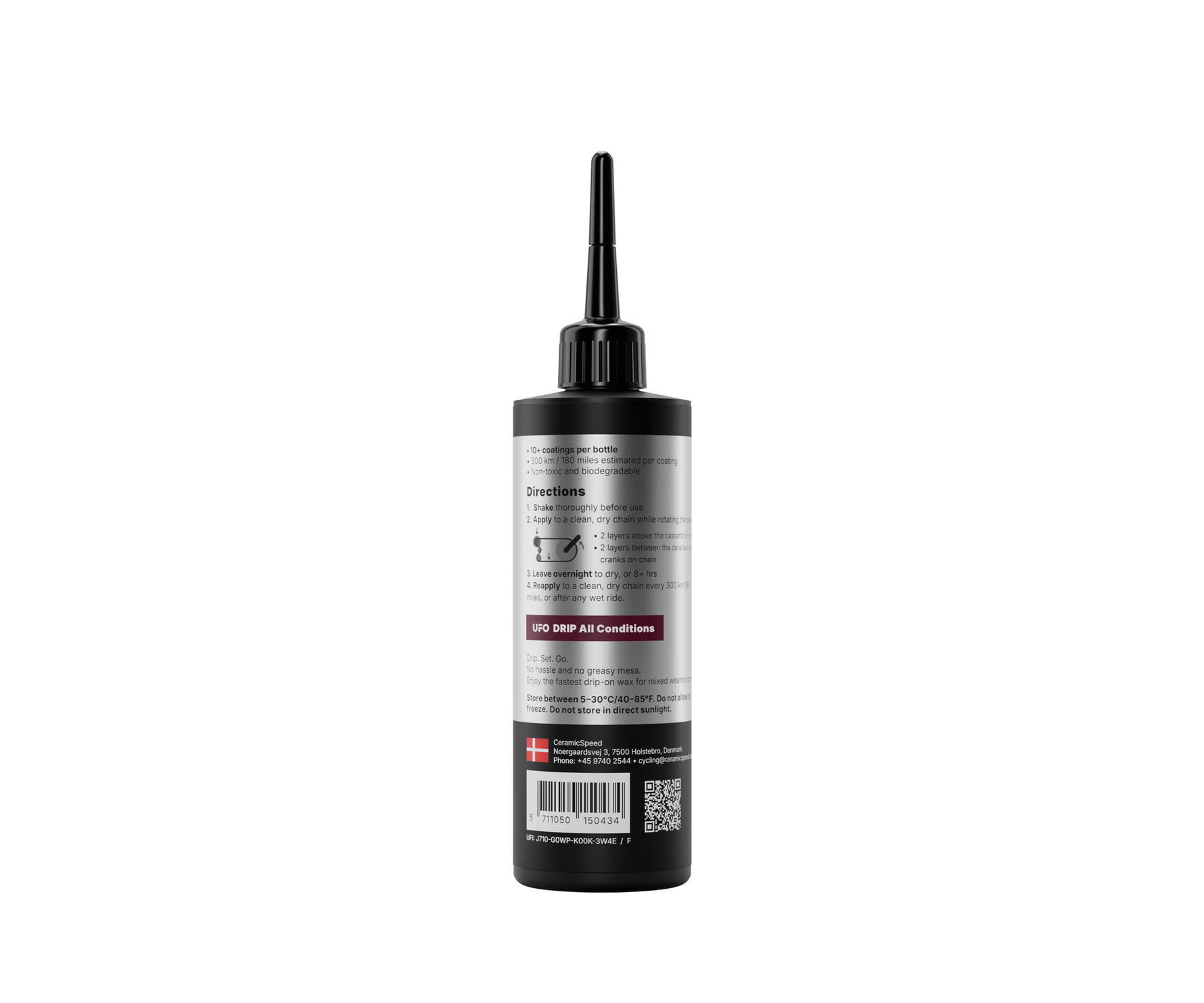 CeramicSpeed UFO DRIP All Conditions 100ml chain lubricant bottle with applicator tip