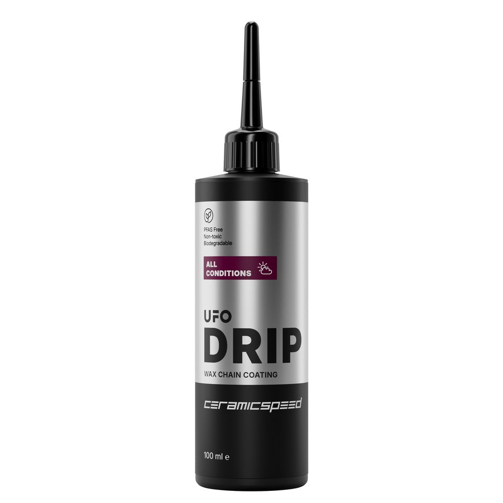 CeramicSpeed UFO Drip wax chain coating lubricant bottle with applicator tip, 100ml