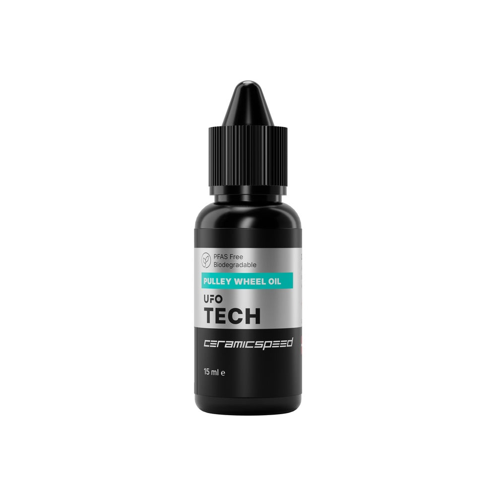 CeramicSpeed UFO Tech pulley wheel oil in black 15ml dropper bottle
