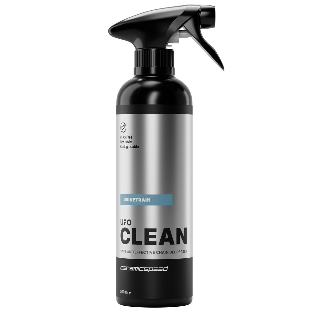 CeramicSpeed UFO Clean drivetrain degreaser spray bottle 500ml black and silver
