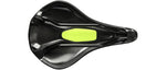 Specialized Power Mimic bicycle saddle in black with bright green center panel