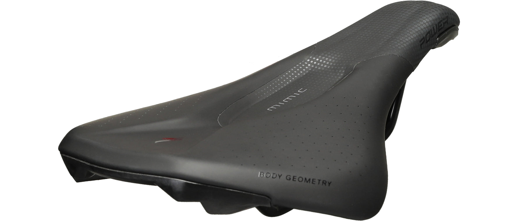 Specialized Power Mimic 143mm bicycle saddle in black with Body Geometry design