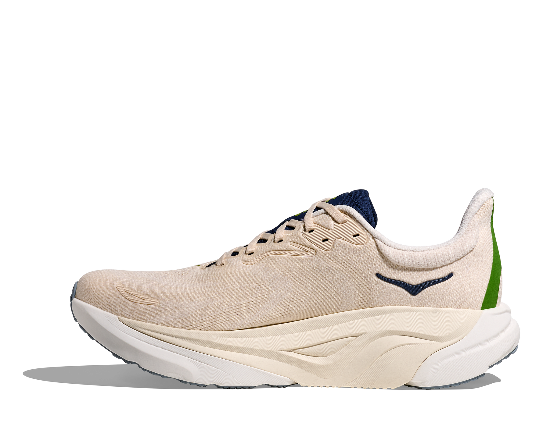 Hoka Arahi 8 men's running shoe in alabaster birch colorway with clean studio background