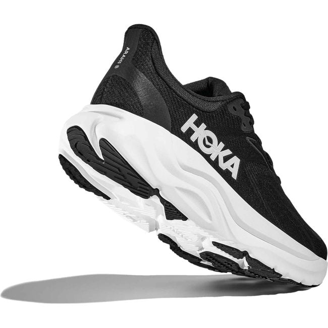 Hoka Arahi 8 men's running shoe in black with white sole