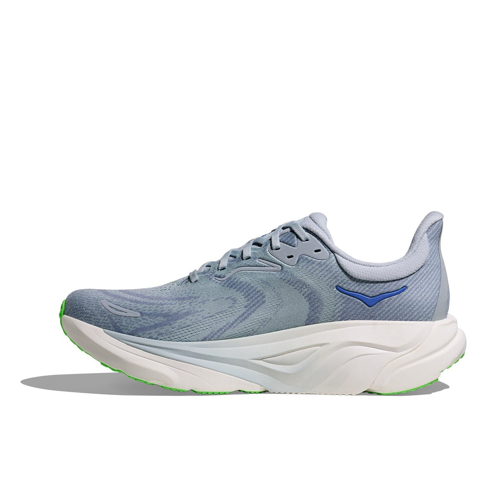 Hoka Arahi 8 men's running shoe in mineral blue colorway with white midsole