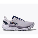 Hoka Arahi 8 women's running shoe in lilac cream with navy and orange accents