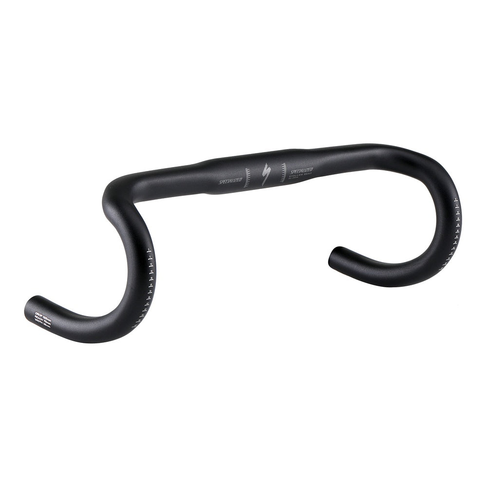 Specialized Expert Alloy Shallow Bend black bicycle handlebars on white background