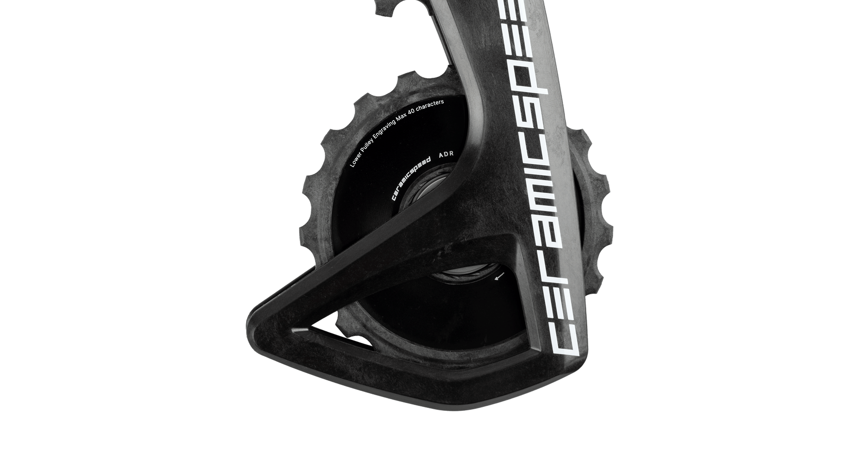 CeramicSpeed OSPW RS derailleur pulley system in black carbon fiber finish