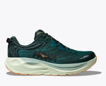 HOKA Gaviota 6 men's running shoe in bay leaf green with orange sole details