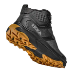HOKA Transport Hike GTX mid-cut hiking shoe in black with gum sole