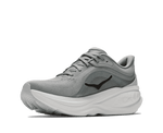 Hoka Clifton Pro running shoe in Stellar Grey with white midsole, three-quarter front view