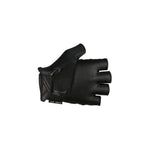 Black Specialized Body Geometry Dual-Gel fingerless cycling gloves on white background