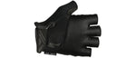 Black Specialized Body Geometry Dual-Gel fingerless cycling gloves on white background