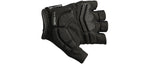 Black Specialized Body Geometry cycling gloves with gel padding and fingerless design