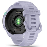 Garmin Forerunner 70 GPS running watch rear view showing heart rate sensor in Cool Lavender