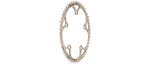 Campagnolo silver chainring with teeth around perimeter on clean white background