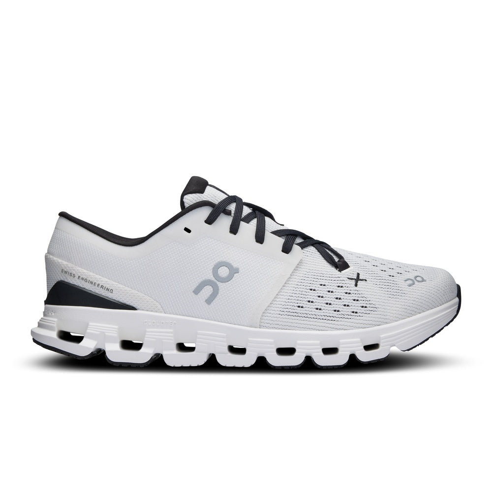On Cloud X 4 running shoe in white and black colorway