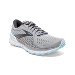 Brooks Adrenaline GTS 21 women's running shoe in gray with light blue accents