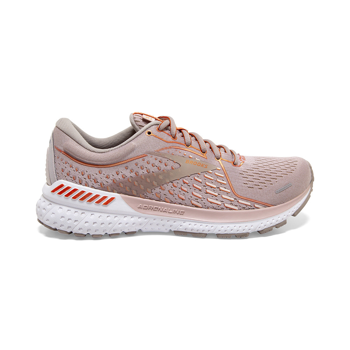 Brooks Adrenaline GTS 21 women's running shoe in hushed violet with copper details