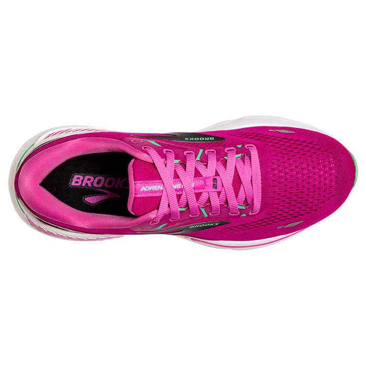 Brooks Adrenaline GTS 23 women's running shoe in pink festival fuchsia colorway