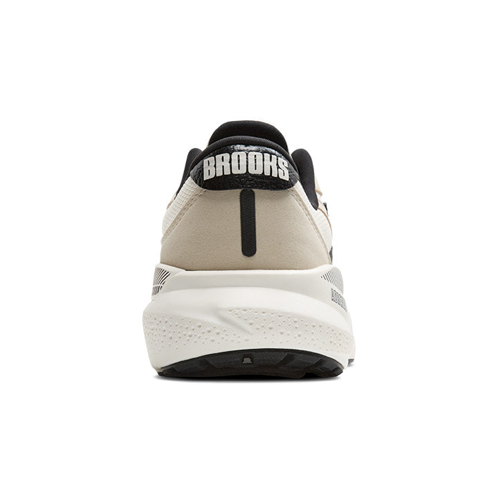 Brooks Adrenaline GTS 24 running shoe back view in coconut and black colorway