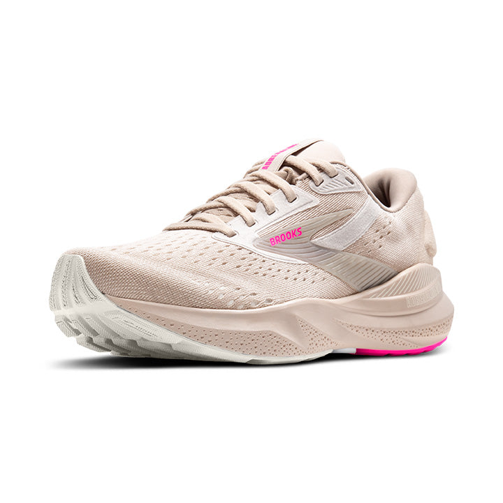 Brooks Adrenaline GTS 24 women's running shoe in chateau grey coconut pink colorway