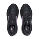 Brooks Ghost 17 Women's running shoes in black with teal and purple accents, top view