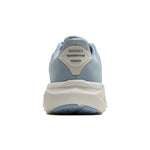 Brooks Ghost 17 Women's running shoe in Skyway blue, rear heel view showing Brooks logo