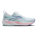 Brooks Glycerin 22 women's running shoe in white with light blue mesh and pink gradient midsole