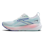 Brooks Glycerin 22 women's running shoe in white with light blue and blue accents