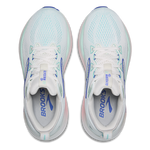 Brooks Glycerin 22 women's running shoes in white with limpet shell and amparo blue accents