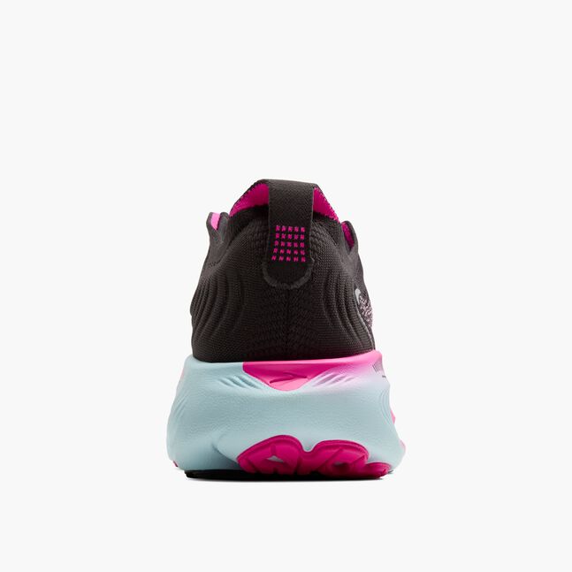 Brooks Adrenaline GTS 25 women's running shoe in black with cyber pink and iced aqua accents