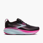 Brooks Adrenaline GTS 25 women's running shoe in black with cyber pink and iced aqua accents