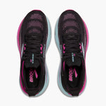Brooks Adrenaline GTS 25 women's running shoes in black with cyber pink and iced aqua accents
