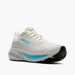 Brooks Ghost 17 GTX women's running shoe in white with turquoise accents