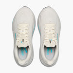 Brooks Ghost 17 GTX women's running shoes in coconut/oyster/blue colorway, top view