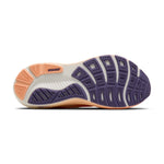Brooks Ghost 18 running shoe in peach and grape colorway with coconut accents