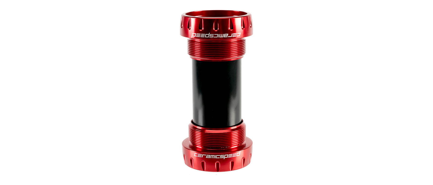CeramicSpeed red anodized Italian threaded bottom bracket with black center sleeve