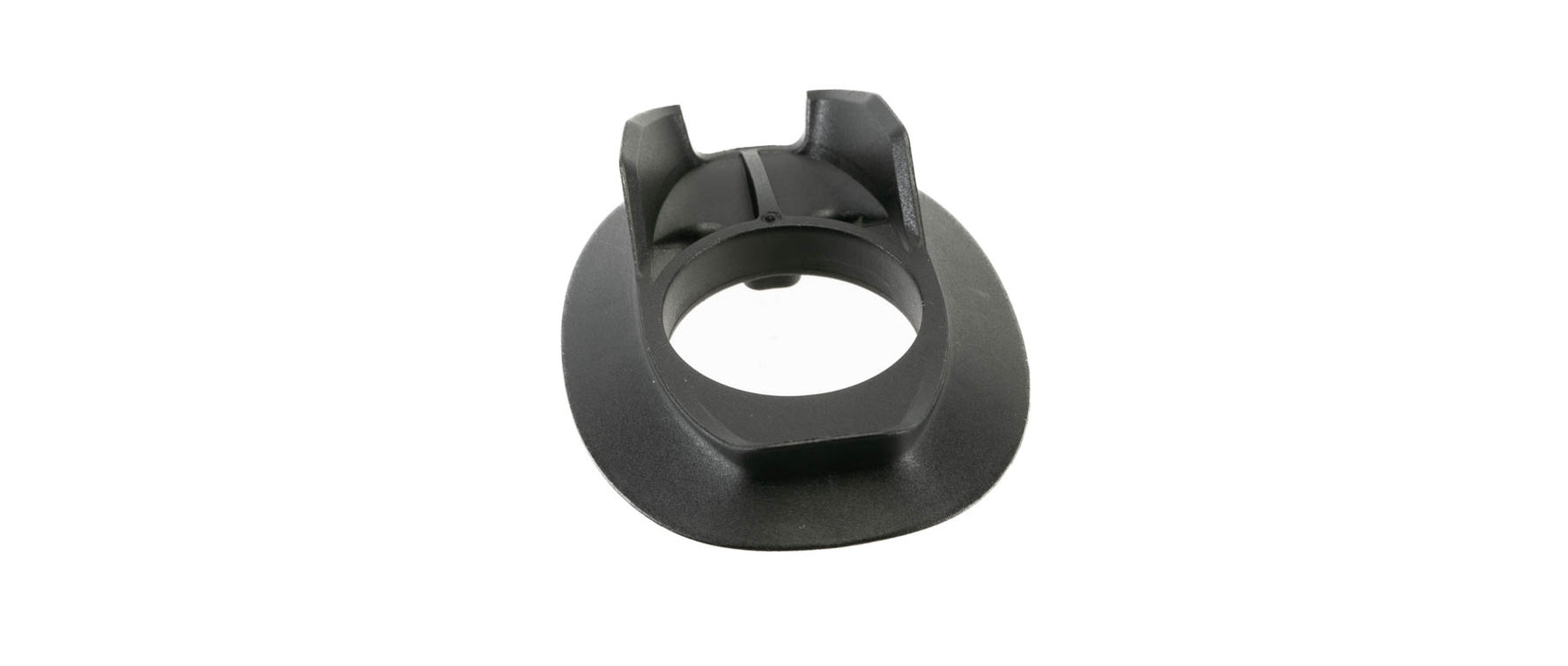 Black Specialized bicycle headset top cover component on white background