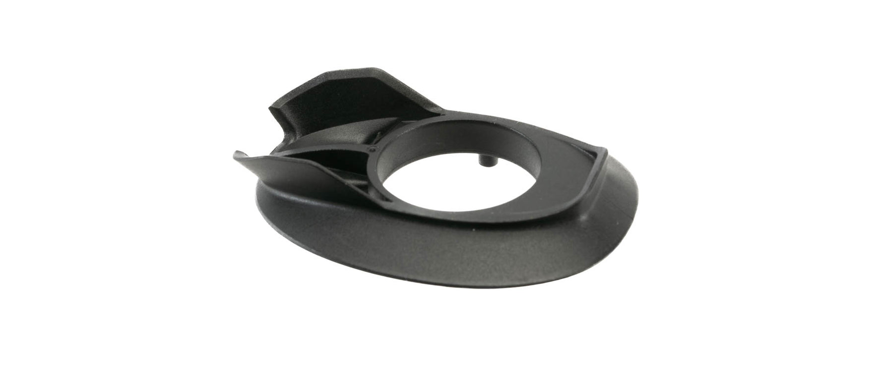 Black Specialized bicycle headset top cover and spacers on white background