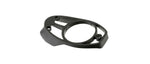 Black Specialized bicycle headset spacers and top cover components on white background