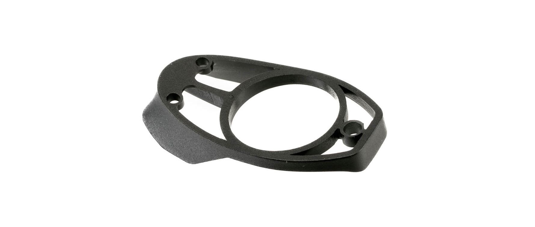 Black Specialized bicycle headset spacers and top cover components on white background