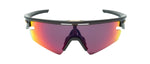 Oakley Sphaera Slash sunglasses with matte carbon frame and colorful reflective lenses