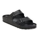 Black Birkenstock Arizona EVA sandals with two adjustable buckle straps