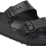Black Birkenstock Arizona Essentials EVA sandals with dual adjustable buckle straps