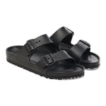 Black Birkenstock Arizona Essentials EVA sandals with two adjustable straps