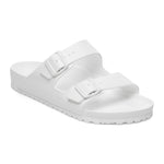 White Birkenstock Arizona Essentials EVA sandals with dual buckle straps