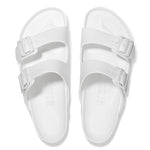 White Birkenstock Arizona Essentials EVA sandals with dual adjustable straps